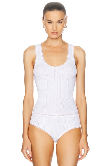 Cou Cou Intimates The Scoop Tank Top in White | FWRD