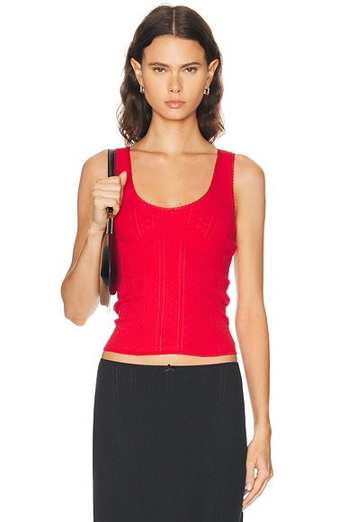 Cou Cou Intimates The Scoop Tank Top in Cherry Red