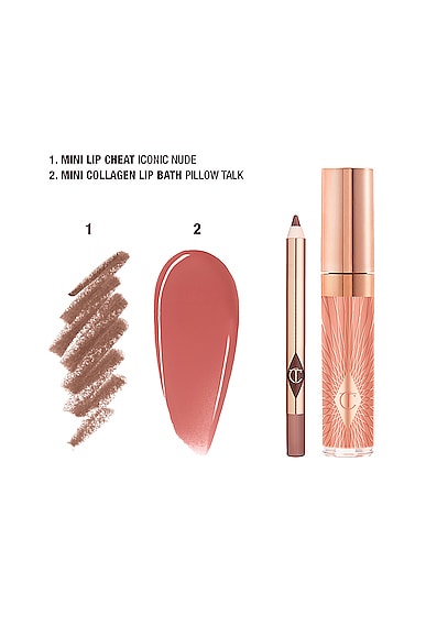 Shop Charlotte Tilbury Glossy Nude Pink Lip Duo In N,a
