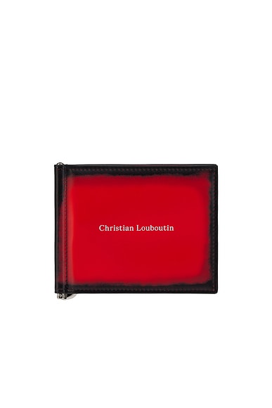 Christian Louboutin Canopy Money Clip Wallet in Loubi & Gun Metal