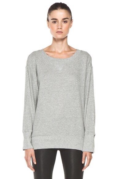 Current/Elliott The Side Zip Stadium Sweatshirt in Heather | FWRD