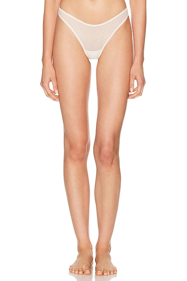 CUUP Trellis Lace Thong in Salt