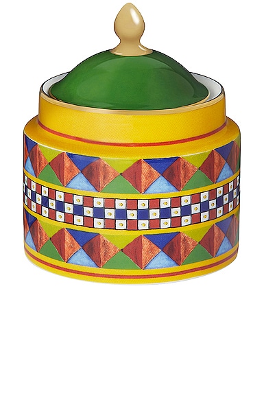 Dolce & Gabbana Casa Carretto Sugar Bowl With Cover In Multicolor