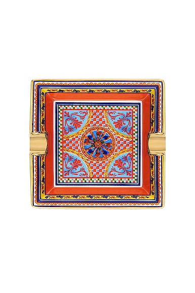 Dolce & Gabbana Casa Small Square Ashtray in Multicolor