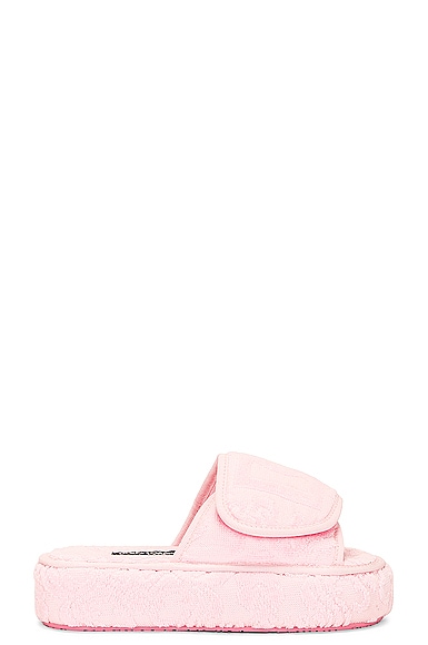 Dolce & Gabbana Casa Logo Jacquard Slippers In Pink