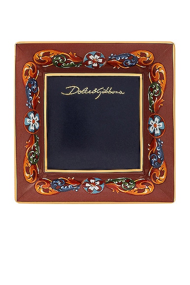 Dolce & Gabbana Casa Carretto Square Trinket Dish in Medium Red
