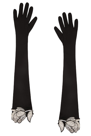 Crystal Rose Flower Gloves