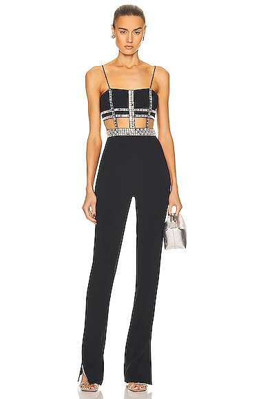 Crystal Embroidered Cage Jumpsuit