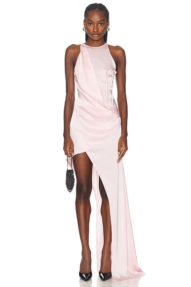 Asymmetric Skirt Dress in Pink