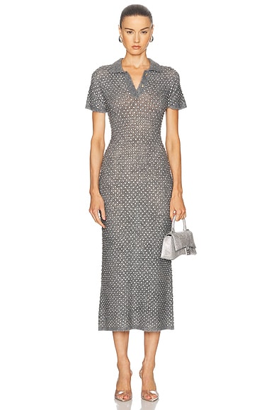 Crystal Polo Neck Midi Dress