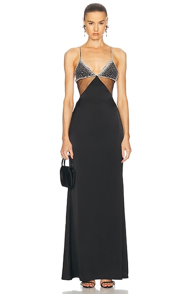 Self portrait metallic polka dot maxi dress online