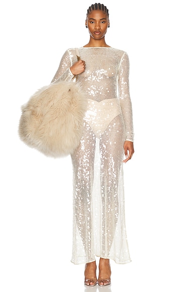 Sequin Open Back Gown