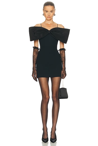 Oversized Bow Mini Dress