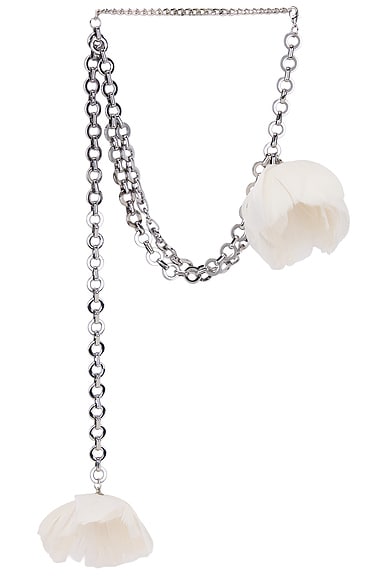 Feather Flower Chain Necklace