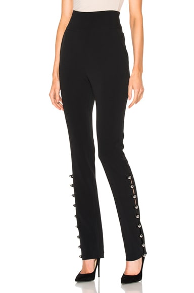 Loops & Metal Balls Hem Embroidered Trousers