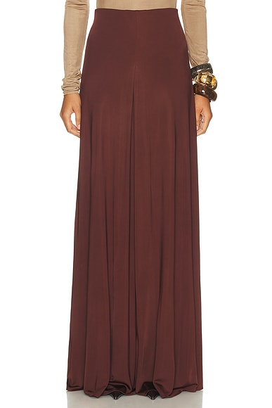 David Koma Wide Leg Flowy Trouser in Burgundy