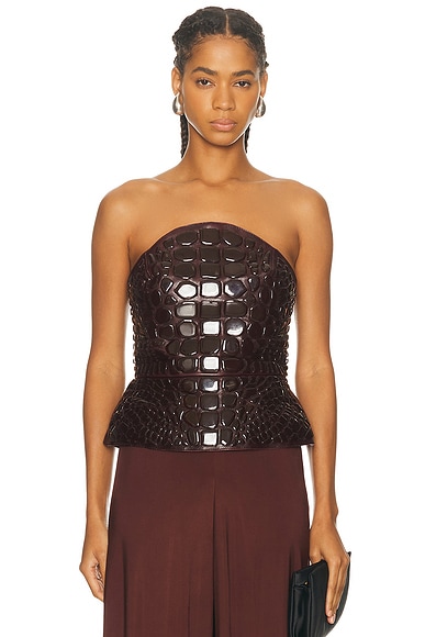 Croc Enamel Embroidered Top