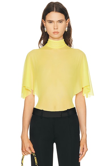 Draped Sleeve Bodysuit