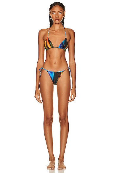 Flame Print Bikini Swimsuit
