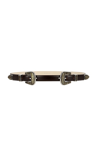 Travertine Double Buckle Belt