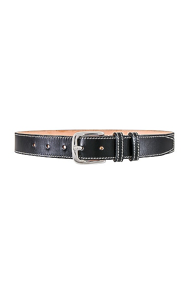 Dehanche Louison Leather Belt In Black & Ivory