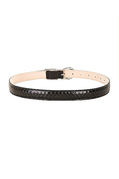 Shop Dehanche Hollyhock Python Embossed Belt In Black