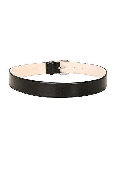 Dehanche Jeanne Belt In Black Semi Patent & Silver