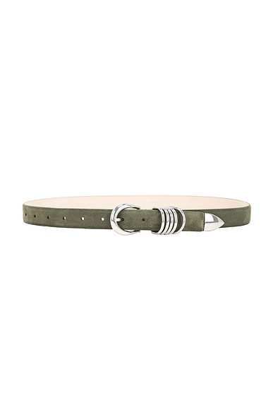 DEHANCHE Hollyhock Suede Belt in Birch & Silver