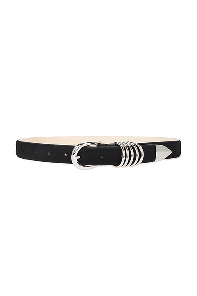 【LOEWE】ANAGRAM 2CM BELT◆E619Z15X03 Loewe Anagram 2CM Belt in Black & Palladium | FWRD