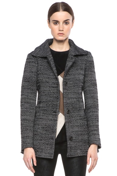 Derek Lam Graphic Tweed Wool Blazer in Black & White | FWRD