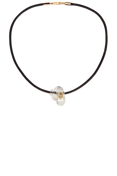 DEZSO BY SARA BELTRÁN Turbo Oval Sillimanite Cord Necklace in Crystal