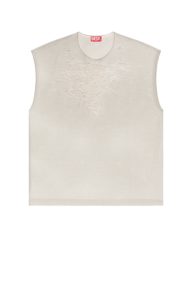 Diesel Sleeveless Distressed Sweater in Grey