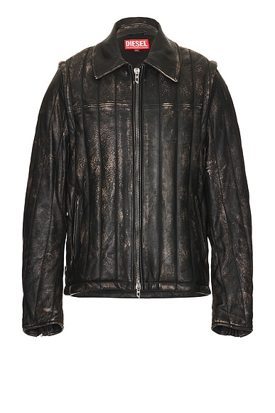 Diesel Albert Leather Jacket in Black
