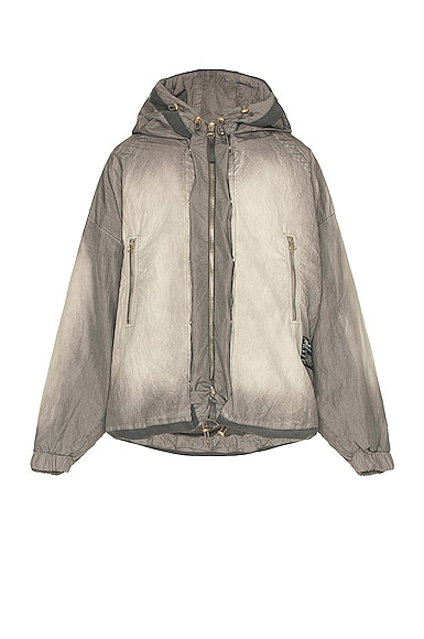 Diesel Jacket In Faded Cotton-nylon In Grigio