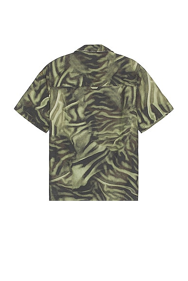 Shop Diesel Zebra Shirt In Olive & Green