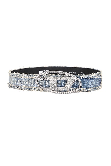 Diesel 1DR Strass Belt in Medium Blue