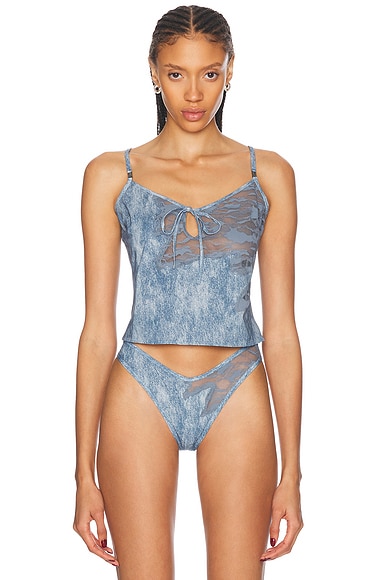 DIESEL x SAVAGE FENTY by RIHANNA Lace Sleep Cami in Blue
