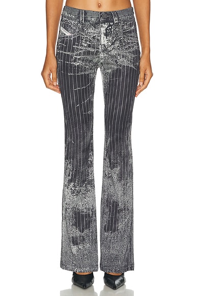 Diesel Mid Rise Bootcut Pant in Deep & Black