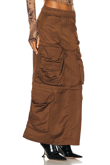 Shop Diesel Cargo Maxi Skirt In Brown