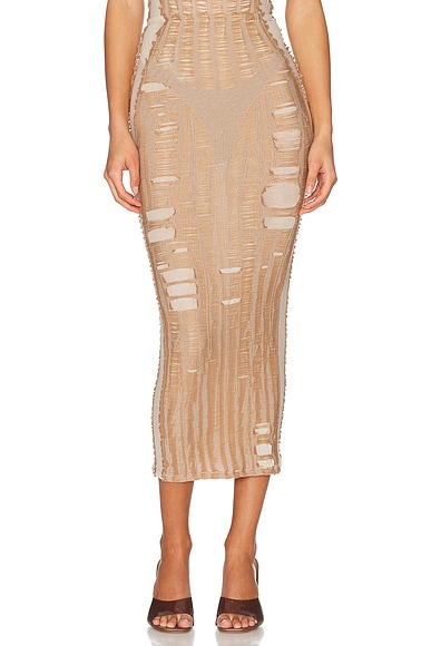 Diesel Midi Skirt in Brown