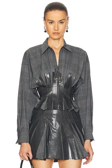 Diesel Tailored Long Sleeve Top in Smoke & Grey