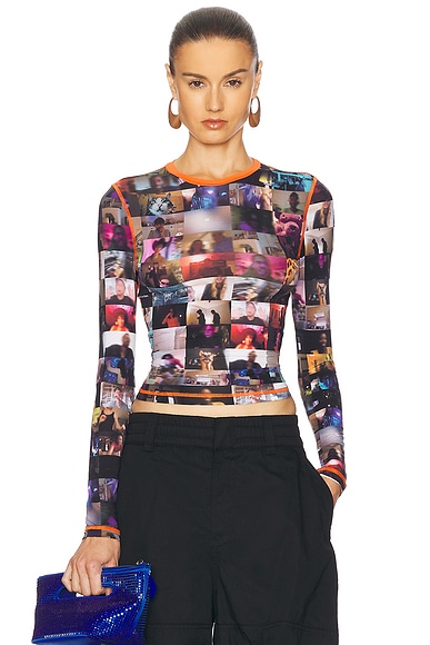 Diesel Printed Long Sleeve Top in Multi