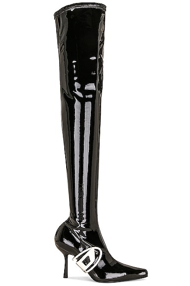 Diesel Stretch Over the Knee Boot in Black