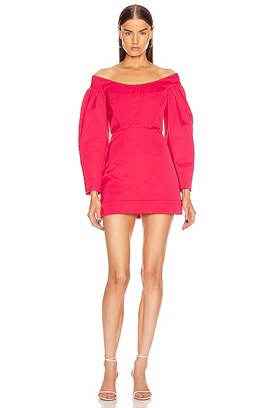 cinched ruffle dress
