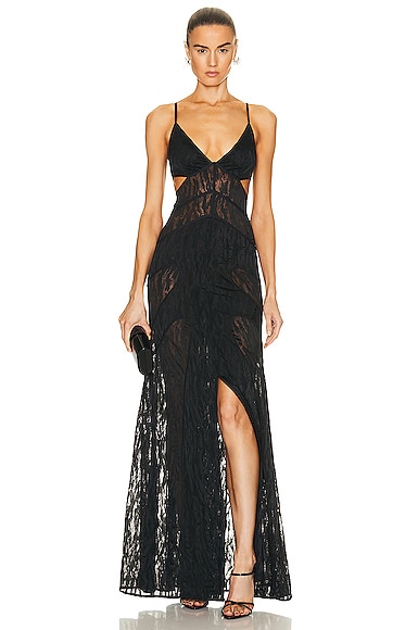 Fork Frame Leaf Dress