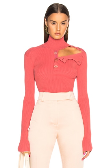 Button Grosgrain Skivvy Sweater