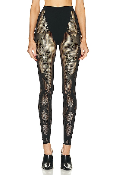 Versace All Over Lace Tights in Black