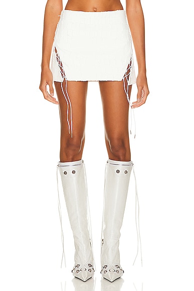Dion Lee Snake Etched Mini Skirt in Ivory