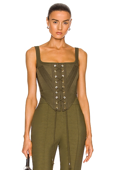 Dion Lee Laced Utility Corset in Moss