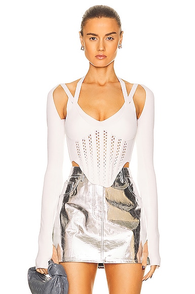 Dion Lee Column Corset Top in White